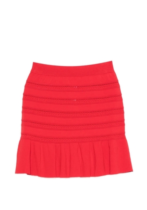 Blugirl pointelle-knit ruffled skirt - Red