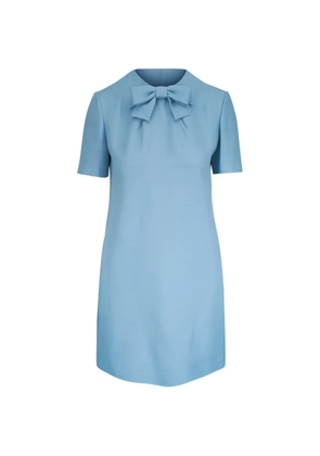 Valentino Garavani bow-detail short-sleeve dress - Blue