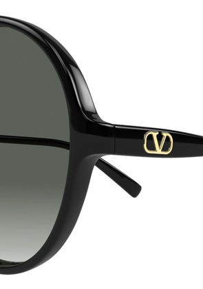 VALENTINO GARAVANI EYEWEAR VLogo round-frame sunglasses - Black