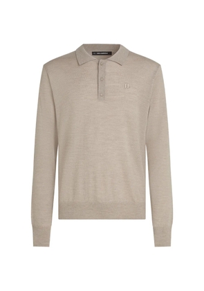 Karl Lagerfeld long-sleeved polo shirt - Neutrals