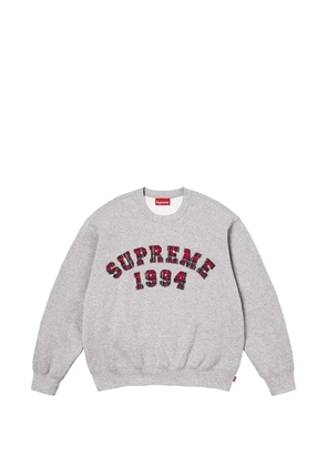Supreme Plaid Arc appliqué sweater - Grey