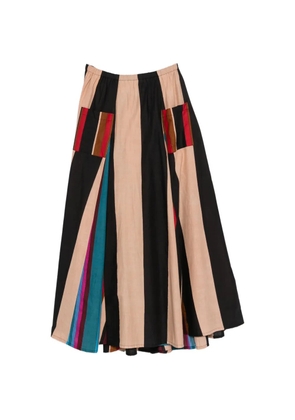 CONNOR&BLAKE Gioia stripe-print maxi skirt - Black