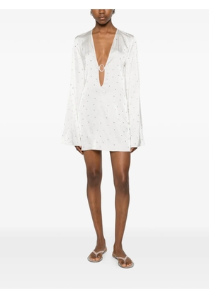 Oséree crystal-embellished ring-detail mini dress - White