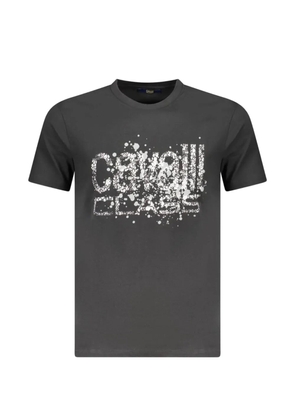 Cavalli Class splatter-print logo t-shirt - Grey