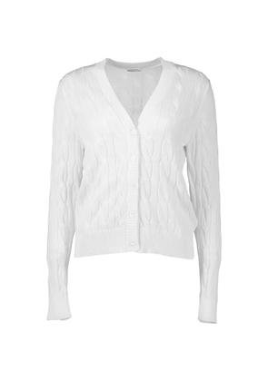 MINNIE ROSE Classic Cable cardigan - White