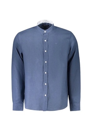 North Sails band-neck linen shirt - Blue