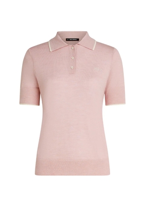 Karl Lagerfeld merino-wool polo shirt - Pink