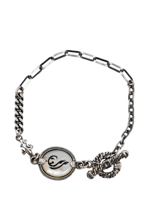 Gem Kingdom Love-engraved onyx-detail bracelet - Silver