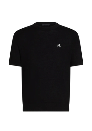 Karl Lagerfeld logo-embroidered T-shirt - Black