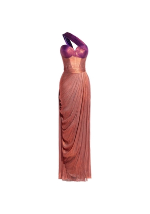 Maria Lucia Hohan Claudine pleated one-shoulder gown - Orange
