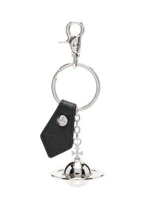 Vivienne Westwood orb-plaque charm keyring - Black
