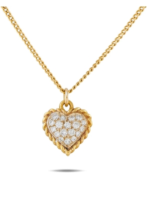 Van Cleef & Arpels 18k yellow gold diamond heart pendant necklace
