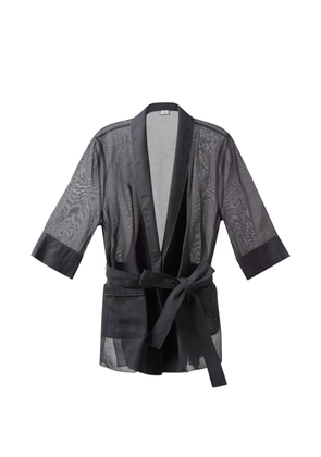 Brunello Cucinelli sheer belted jacket - Black