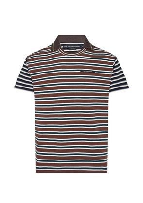 Andersson Bell striped polo-collar T-shirt - Brown