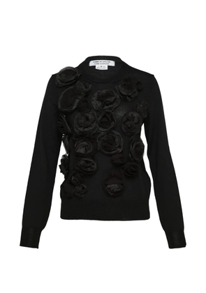 Comme Des Garçons Comme Des Garçons floral-appliqué sweater - Black
