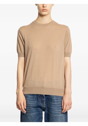 Prada short-sleeved cashmere sweater - Neutrals
