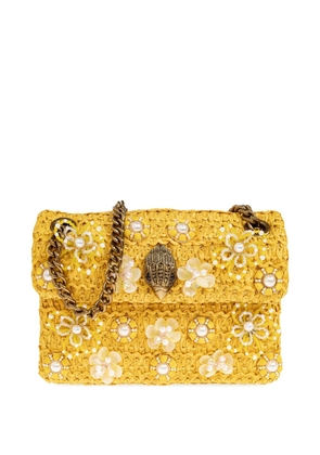 Kurt Geiger London mini Kensington floral-embellished shoulder bag - Yellow