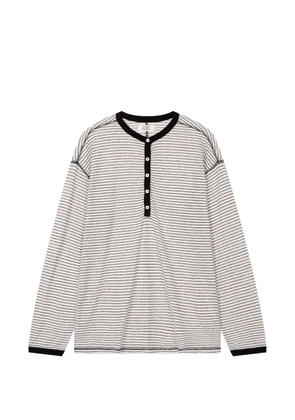 TOMBOY striped henley-neck T-shirt - Neutrals
