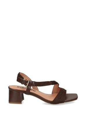 Bibi Lou Lipe embroidered-strap block-heel sandals - Brown