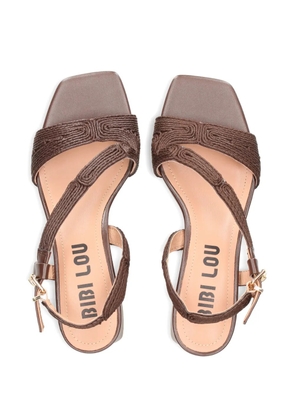 Bibi Lou Lipe embroidered-strap block-heel sandals - Brown