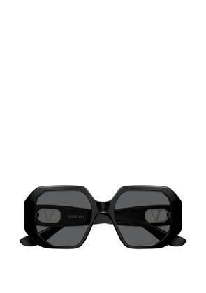 VALENTINO GARAVANI EYEWEAR VLogo geometric-frame sunglasses - Black