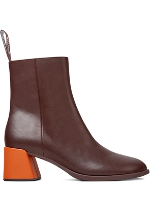 Camper Twins leather geometric-heel ankle boots - Red