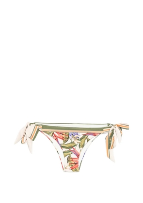 FARM Rio Strilitzia floral-print side-tie bikini bottoms - Neutrals