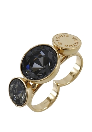 Louis Vuitton Pre-Owned 2013 Gold Plated Over the Rainbow Sparkling Double Finger Twist Band Ring costume ring