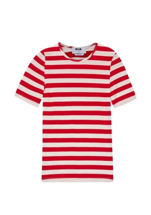 MSGM striped short-sleeve top - Red