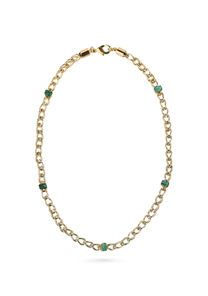 FENOMENA Ciclo emerald-embellished necklace - Gold