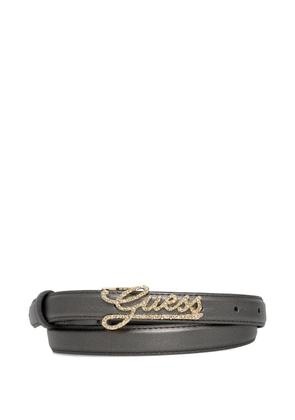 GUESS USA crystal-embellished logo-buckle belt - Grey