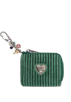 Marge Sherwood stripe-print heart-plaque coin purse - Green