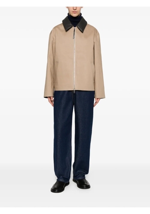 Mackintosh Birgham leather-collar zip-up jacket - Neutrals