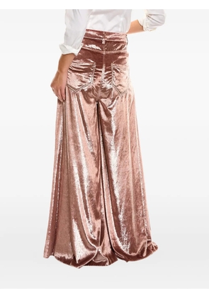 Brunello Cucinelli tinsel velour palazzo pants - Pink
