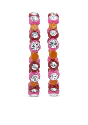 Marni rhinestone-embellished hoop earrings - Pink