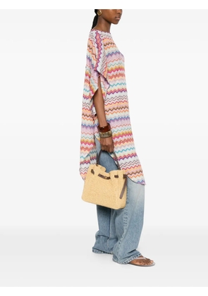 Missoni zigzag-knit boat-neck poncho - Pink