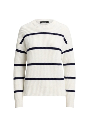 Lauren Ralph Lauren striped ribbed-knit sweater - White