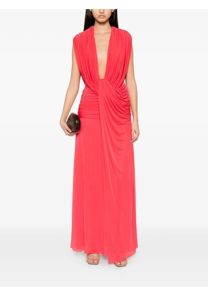 Christopher Esber Ripple ruched draped maxi dress - Red