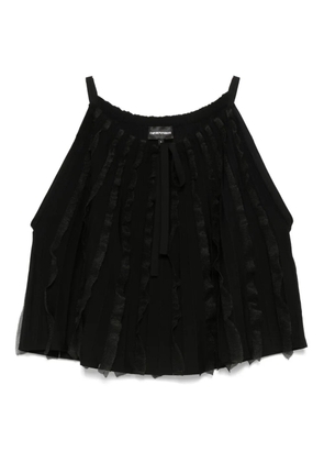 Emporio Armani ruffled top - Black