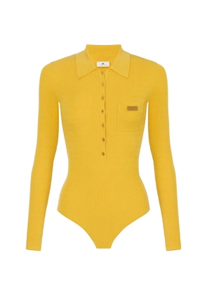 Elisabetta Franchi micro-braided knit bodysuit - Yellow