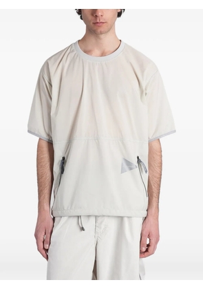 and Wander Pertex Quantum Air logo-print zip-pocket T-shirt - Neutrals
