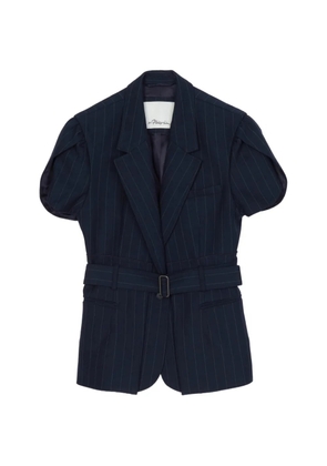 3.1 Phillip Lim pinstripe belted jacket - Blue