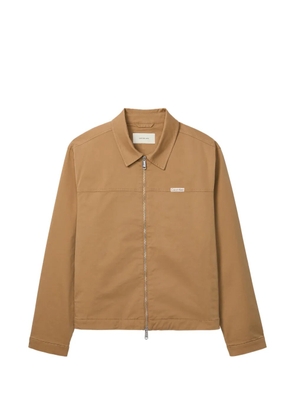 Calvin Klein logo-patch zip-up jacket - Neutrals