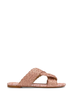 Castañer braided crossover-strap flat sandals - Pink