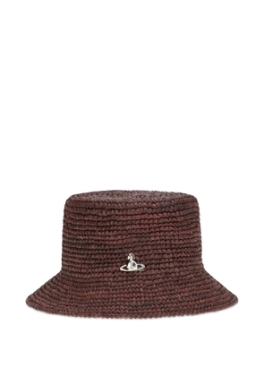 Vivienne Westwood raffia Orb-plaque bucket hat - Brown