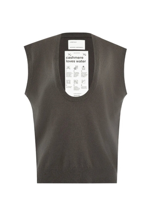 extreme cashmere Lord scoop-neck vest - Brown
