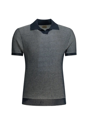 RAKKI Mercedes 300 two-tone textured polo shirt - Blue