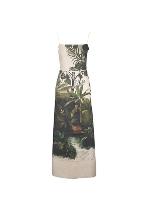 Johanna Ortiz tropical-print tie-back dress - Green