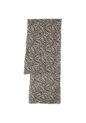 Brunello Cucinelli leaf-pattern scarf - Brown