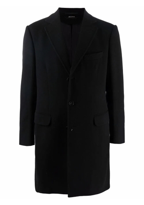 Zegna single-breasted mid-length coat - Black